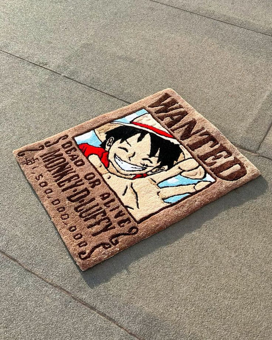 Luffy Wanted Tuffed Rug (Dessin Animé One Piece)